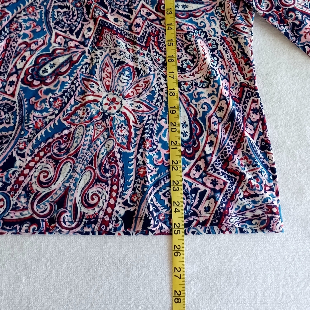 Talbots Crewneck Tee - Scrolling Paisley, Size XLp - Picture 13 of 16